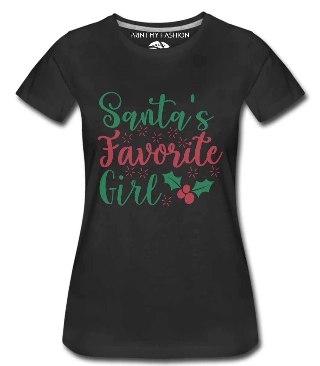 PMF-W-C-RN-BL-GT12 Santa's Girl Women T-Shirts - Image 1