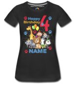 Wild Animals Girls Custom Birthday T-Shirts