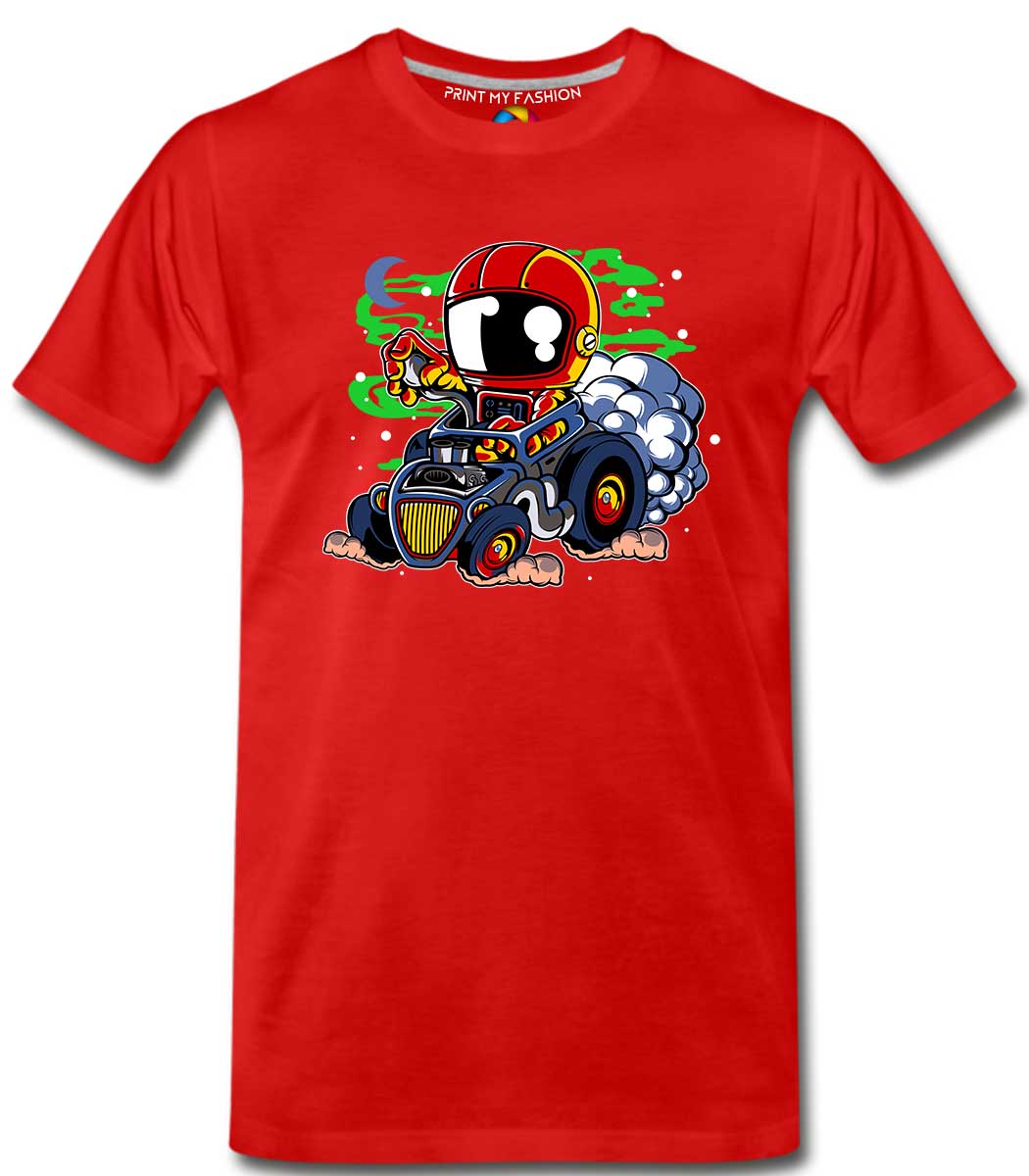 PMF-TS-B-C397-RD Astronaut Hotrod Boys T-Shirts - Image 1
