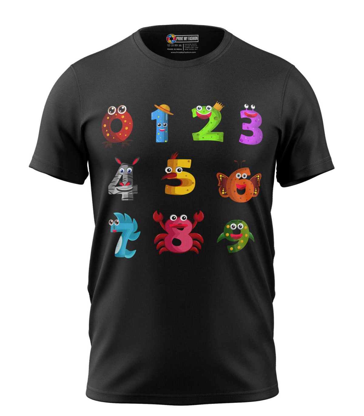 Boys T-Shirt Regular Fit Kids Numbers 1 2 3 4 5 - Image 1