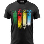 Boys T-Shirt Regular Fit Astrology Elements Eart Water Air Fire