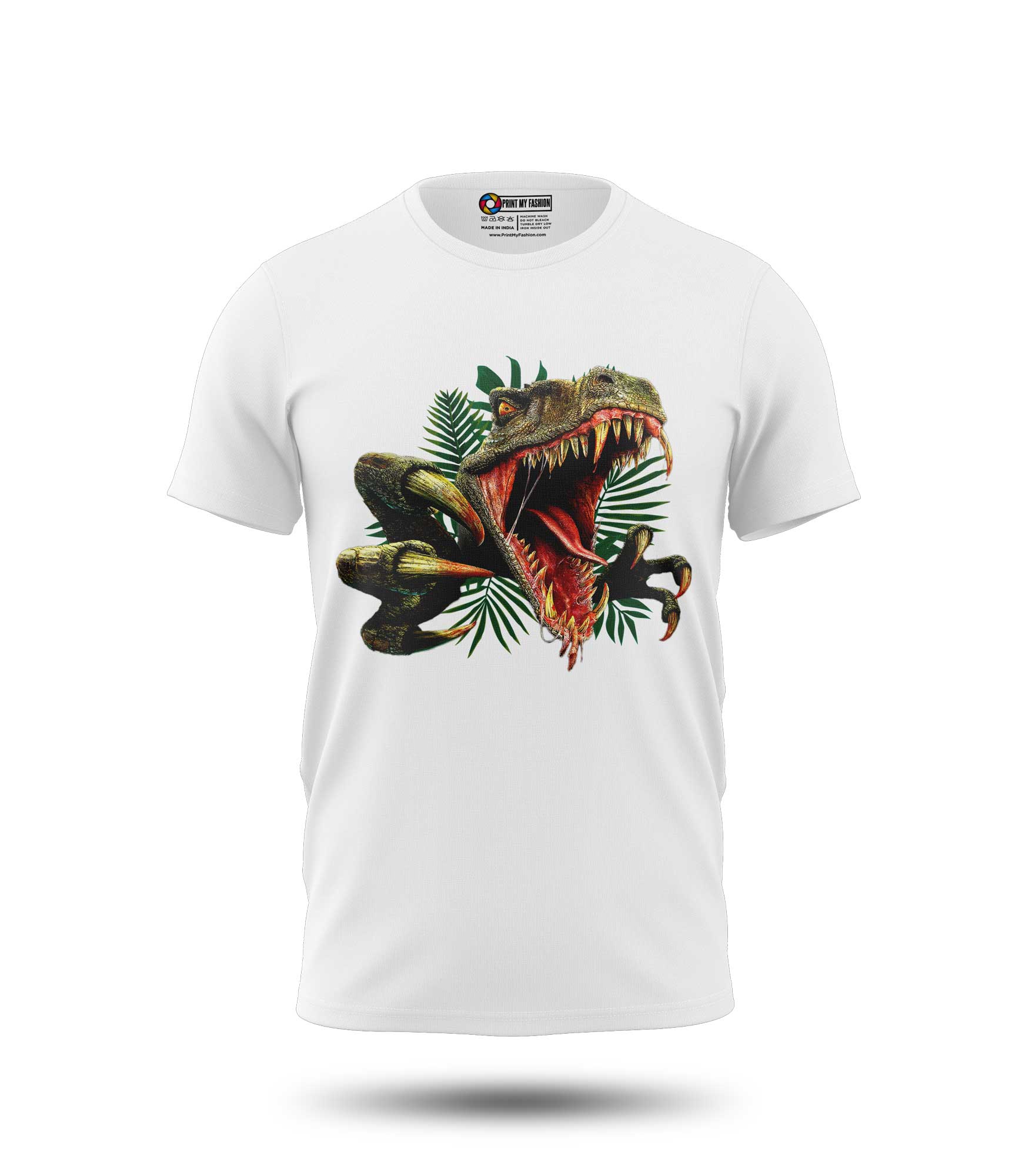 PMF-TS-B-C13-WH Boys T-Shirt Dinosaur Animal Character - Image 1