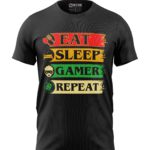 Boy's T-Shirts Eat Sleep Gamer Repeat