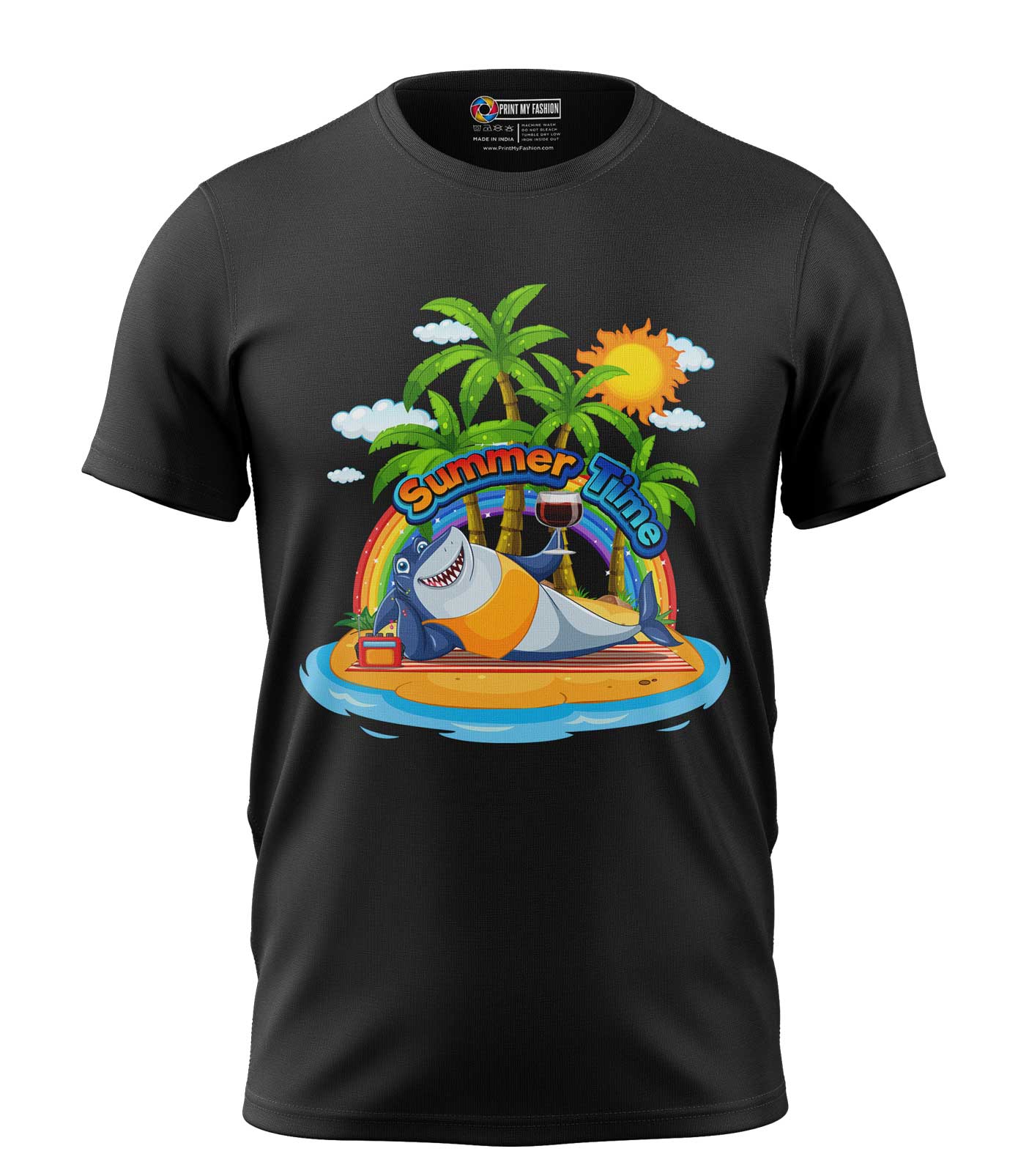 PMF-TS-B-C794-BK Boy's T-Shirts Shark Summer - Image 1