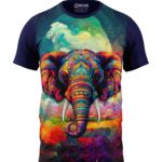 Boys T-Shirt Elephant Regular Fit Round Neck Half Sleeve All Over Print