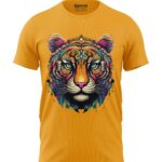 Boys T-Shirt Tiger Ethnic Regular Fit Round Neck Half Sleeve 180 GSM Bio-Washed Cotton T-Shirt