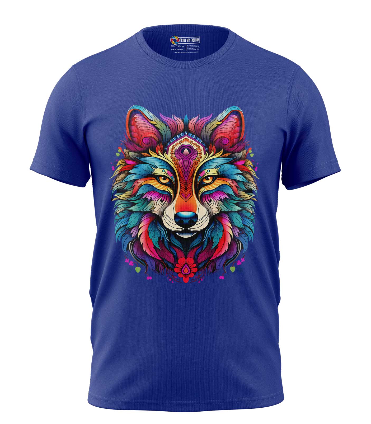 PMF-TS-B-C1026-RB Boys T-Shirt Colorful Fox Regular Fit Round Neck Half Sleeve 180 GSM Bio-Washed Cotton T-Shirt - Image 1