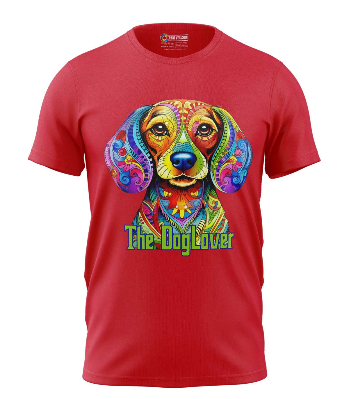 Boys T-Shirt Doglover Regular Fit Round Neck Half Sleeve 180 GSM Bio-Washed Cotton T-Shirt - Image 1
