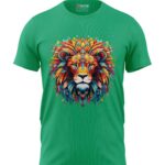Boys T-Shirt Colorful Vivid Lion Regular Fit Round Neck Half Sleeve 180 GSM Bio-Washed Cotton T-Shirt