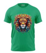 Boys T-Shirt Colorful Vivid Lion Regular Fit Round Neck Half Sleeve 180 GSM Bio-Washed Cotton T-Shirt