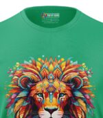 Boys T-Shirt Colorful Vivid Lion Regular Fit Round Neck Half Sleeve 180 GSM Bio-Washed Cotton T-Shirt - Image 2