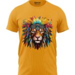 Boys T-Shirt Native American Lion Regular Fit Round Neck Half Sleeve 180 GSM Bio-Washed Cotton T-Shirt