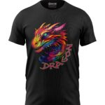 Boys T-Shirt Colorful Dragon Regular Fit Round Neck Half Sleeve 180 GSM Bio-Washed Cotton T-Shirt