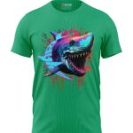 Boys T-Shirt Colorful Shark Regular Fit Round Neck Half Sleeve 180 GSM Bio-Washed Cotton T-Shirt