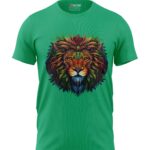 Boys T-Shirt Lion Mandala Regular Fit Round Neck Half Sleeve 180 GSM Bio-Washed Cotton T-Shirt