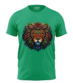 Boys T-Shirt Lion Mandala Regular Fit Round Neck Half Sleeve 180 GSM Bio-Washed Cotton T-Shirt