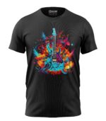 Boys T-Shirt Colorful Guitar Regular Fit Round Neck Half Sleeve 180 GSM Bio-Washed Cotton T-Shirt