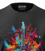 Boys T-Shirt Colorful Guitar Regular Fit Round Neck Half Sleeve 180 GSM Bio-Washed Cotton T-Shirt - Image 2