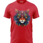 Boys T-Shirt Cat Art Regular Fit Round Neck Half Sleeve 180 GSM Bio-Washed Cotton T-Shirt