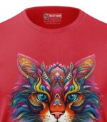 Boys T-Shirt Cat Art Regular Fit Round Neck Half Sleeve 180 GSM Bio-Washed Cotton T-Shirt - Image 2