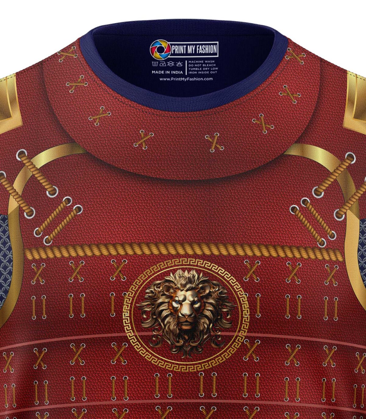 Boys T-Shirt Samurai Armour Regular Fit Round Neck Half Sleeve All Over Print - Image 2