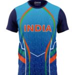 Boys T-Shirt Sports Cricket Jersey India Regular Fit Round Neck Half Sleeve All Over Print