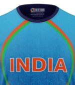 Boys T-Shirt Sports Cricket Jersey India Regular Fit Round Neck Half Sleeve All Over Print - Image 2